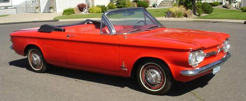 Nice 1962 chevrolet corvair red monza turbo-charged spyder convertible ragtop