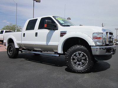 2009 ford f-250 lariat super duty crew cab diesel 4x4 lifted truck~low miles!!