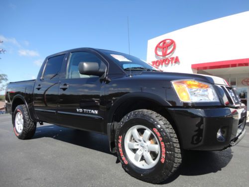 2012 titan crew cab pro 4x off road 4x4 new red grabber tires 1 owner video 4wd