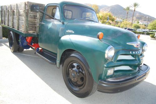 1954 chevy truck 3100 3600 6400 flat bed all original low miles one owner coe