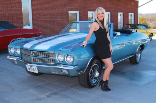 1970 chevy chevelle convertible ps pdb 350/350 power top fresh resto ss wheels