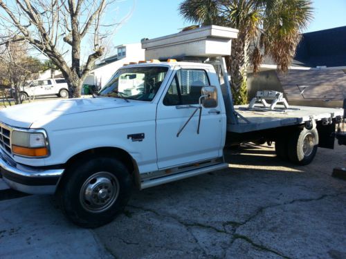 1995 f350 12&#039; flatbed dually   7.3 liter powerstroke turbo diesel  automatic