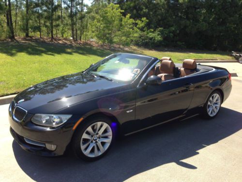 2012 bmw 328i convertible - black with saddle brown leather interior - low miles