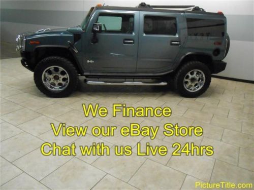 05 h2 4wd 3rd seat sunroof leather tv&#039;s chrome wheels mud tires we finance texas