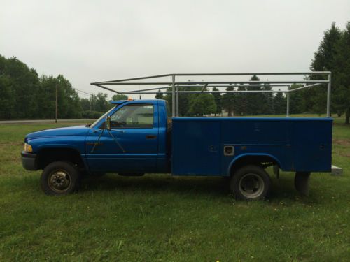 1998 dodge ram 3500 4x4 cummins diesel reading utility body pickup truck