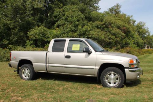 2005 gmc sierra extended cab pewter 4x4 sle 5.3 l v8 full power one owner truck