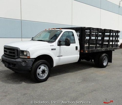 2002 ford f450 xl flatbed stake bed pickup truck 144" bed 7.3l 5 speed diesel