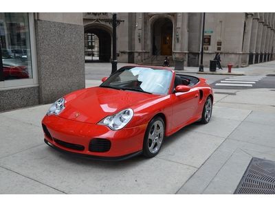 2005 porsche 911 turbo s cab guards red / black interior cc brakes tip tronic!!