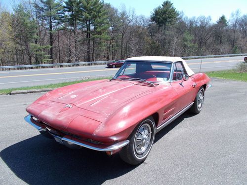 1964 red corvette convertible barn find