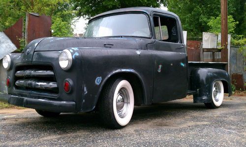 1956 dodge rat rod flat black shop truck..whitewalls..chrome smoothies. flathead