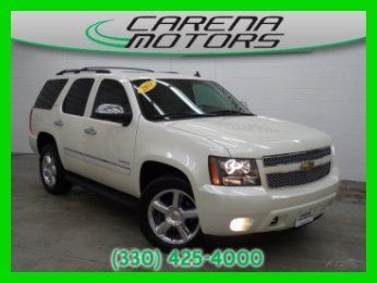 2011 chevy used tahoe  ltz 4wd navigation dvd camera pearl white free carfax 4x4