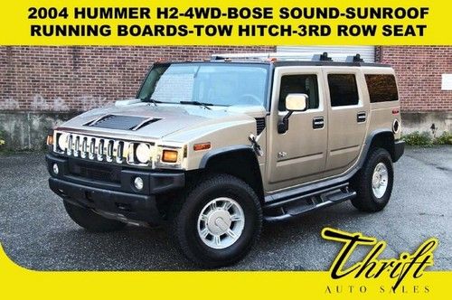 2004 hummer h2-4wd-bose sound-sunroof-running boards-tow hitch-3rd row seat