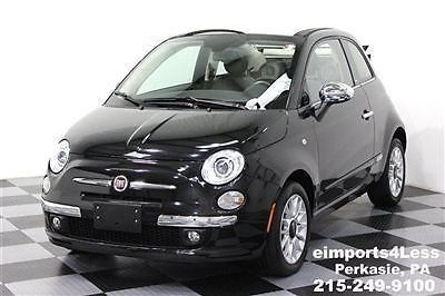 Lounge convertible 5 speed 12 fiat 500c black low miles clean history leather