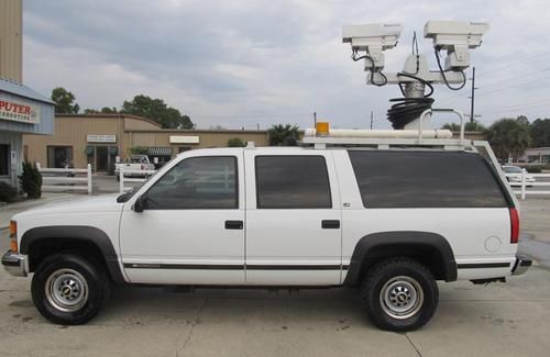 1998 suburban tv news mobile broadcast communication truck, 2 cameras, 42' mast