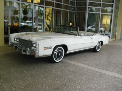 1976 cadillac eldorado conv. white with white/red interior, rare trim