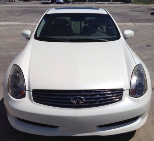 2007 infiniti g35 coupe 6 speed navigation pearl white with tan interior