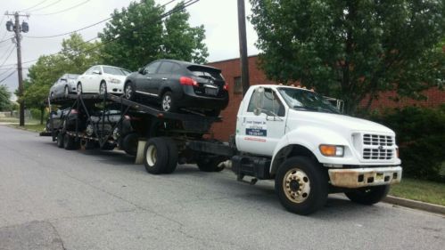 2003 ford f-750 super duty &amp; 1986 drake 5 car trailer/auto carrier/hauler