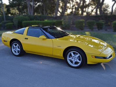 $1 no reserve! 95 zr1, 350 mile, 2-owner, clean carfax, competition yellow