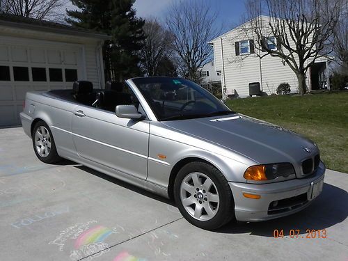 2000 bmw 323ci ~silver ~convertible~ 2-door 2.5l ~5-speed~ no reserve!!!!!!!!!!!