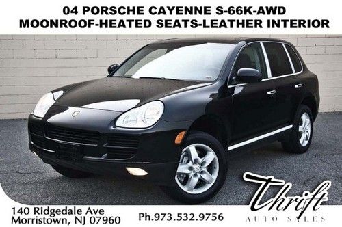 04 porsche cayenne s-66k-awd-moonroof-heated seats-leather int