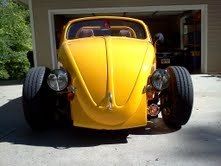 1969 vw bug volksrod 1600 engine yellow in color