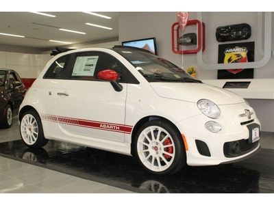 White red stripes abarth convertible red leather sirius beats bluetooth 500c