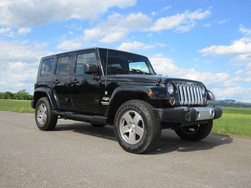 2009 jeep wrangler  unlimited sahara 4dr leather all power perfect aux xm hard