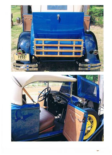 Roadster deluxe hessian blue, black running boards and yellow rims.