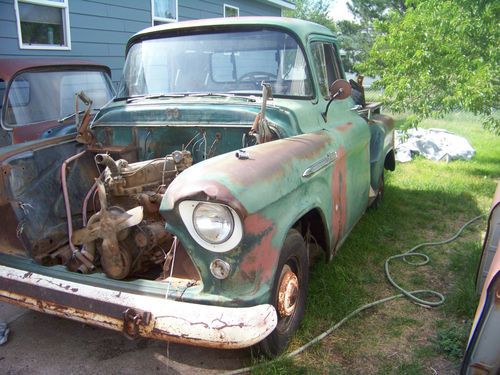 1956 chevy 1/2 ton pickup with extra cab,doors,fenders,hood,grill and more