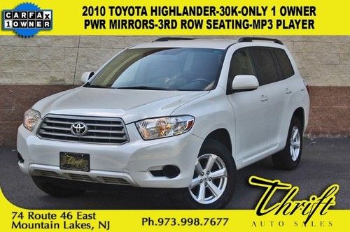 2010 toyota highlander-30k-only 1 owner-pwr mirrors-3rd row seating-mp3 player