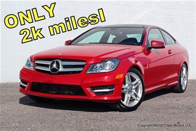 Only 2k miles! 2012 mercedes c250c 2 door pano 10 11 13 c 230 350 red best deal!