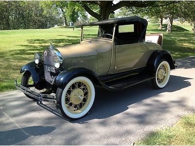 1929 ford model a roadster frame off restoration. with video!!
