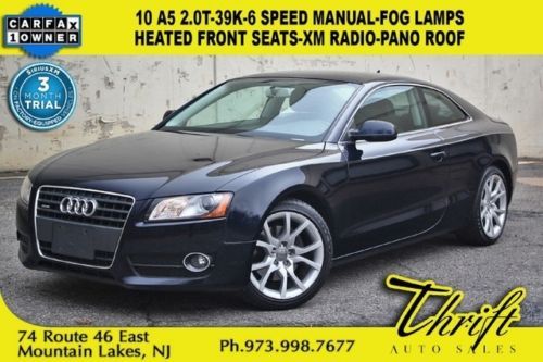 10 a5 2.0t-39k-6 speed manual-heated front seats-xm radio-pano roof