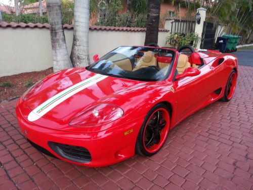 Find Used Red Ferrari 360 Spider Convertible Tan Interior F
