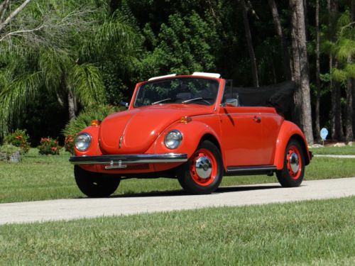 Low mile restored super beetle convertible orange karmann