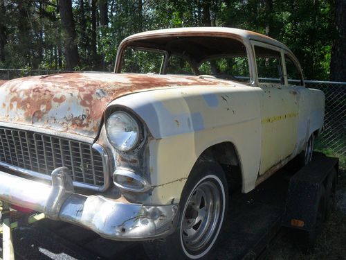 Sell used 1955 Chevy 2 door sedan post orig v8 car gasser ...