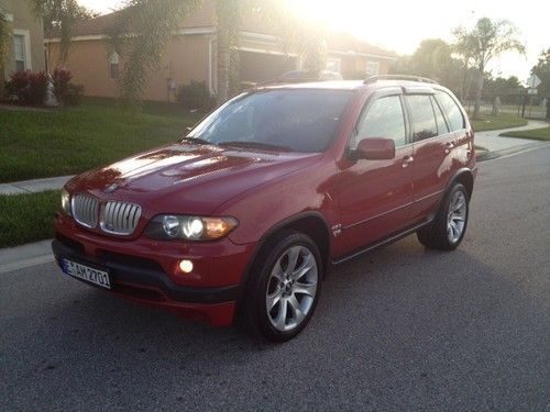 2005 bmw x5 4.8is sport beautiful red and black leather limited edition