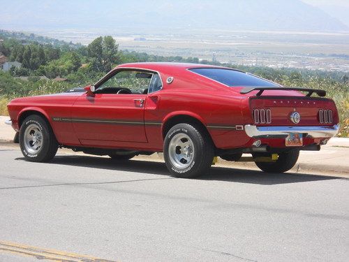 1969 mustang mach 1 fastback, candy apple red, 351 engine power steering, brakes