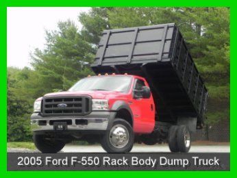 2005 ford f450 xl regular cab 12ft rack body dump 4x4 6.0l powerstroke diesel ac