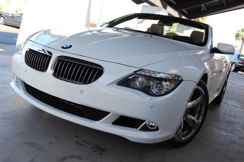 2009 bmw 650i convertible. sport pkg. heads up. loaded. white/tan. clean carfax.