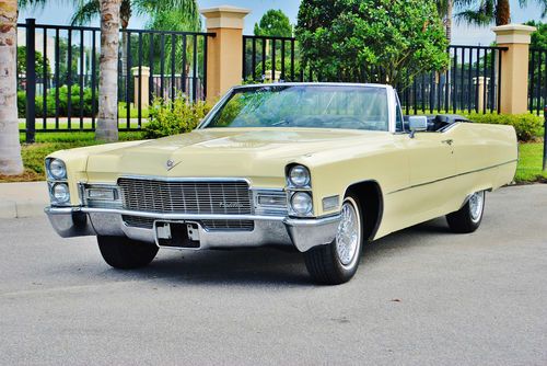 Great year very clean 68 cadillac deville convertible loaded selling no reserve