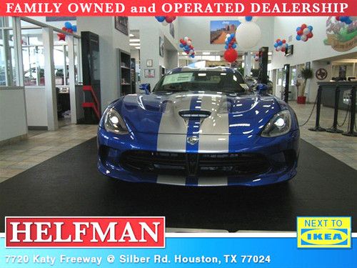 All-new! 2013 srt viper gts blue with gray stripes and 8.4l engine
