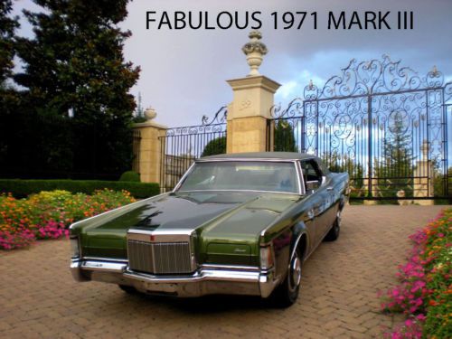 1971 lincoln continental mark iii with special &amp; rare factory paint code e9