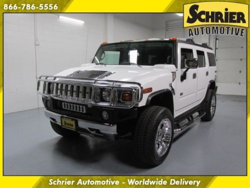 04 hummer h2 4x4 white dvd entertainment system heated mirrors heated leather