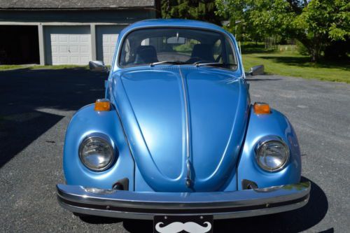 1974 vw blue metallic beetle - restored