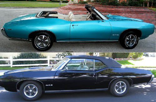 1969 rare crystal turquoise gto convertible - painted in black, original motor