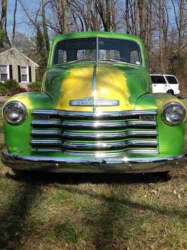 Purchase new 1952 Chevy truck 5 window custom green paint lowrider Chevrolet in Annapolis ...