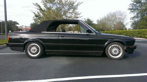 1992 bmw 318i convertible 1.8l 5 speed manual e30 black  rare m42 clean carfax