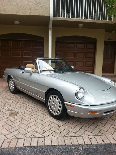 1991 alfa romeo spider veloce rare silver/tan 55k miles