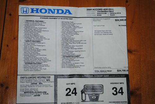 2004 Honda Accord EX Sedan 4-Door 2.4L, image 5